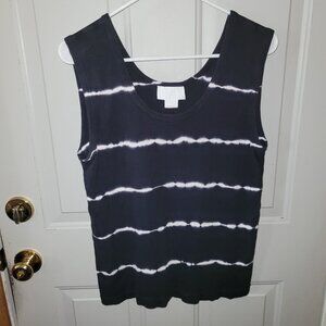 Debra Debro Black & White Striped Tank Top Misses XL